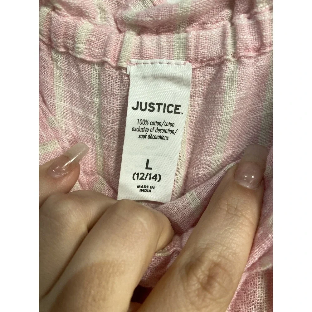 justice girls pink tank top shirt size large 12 14‎